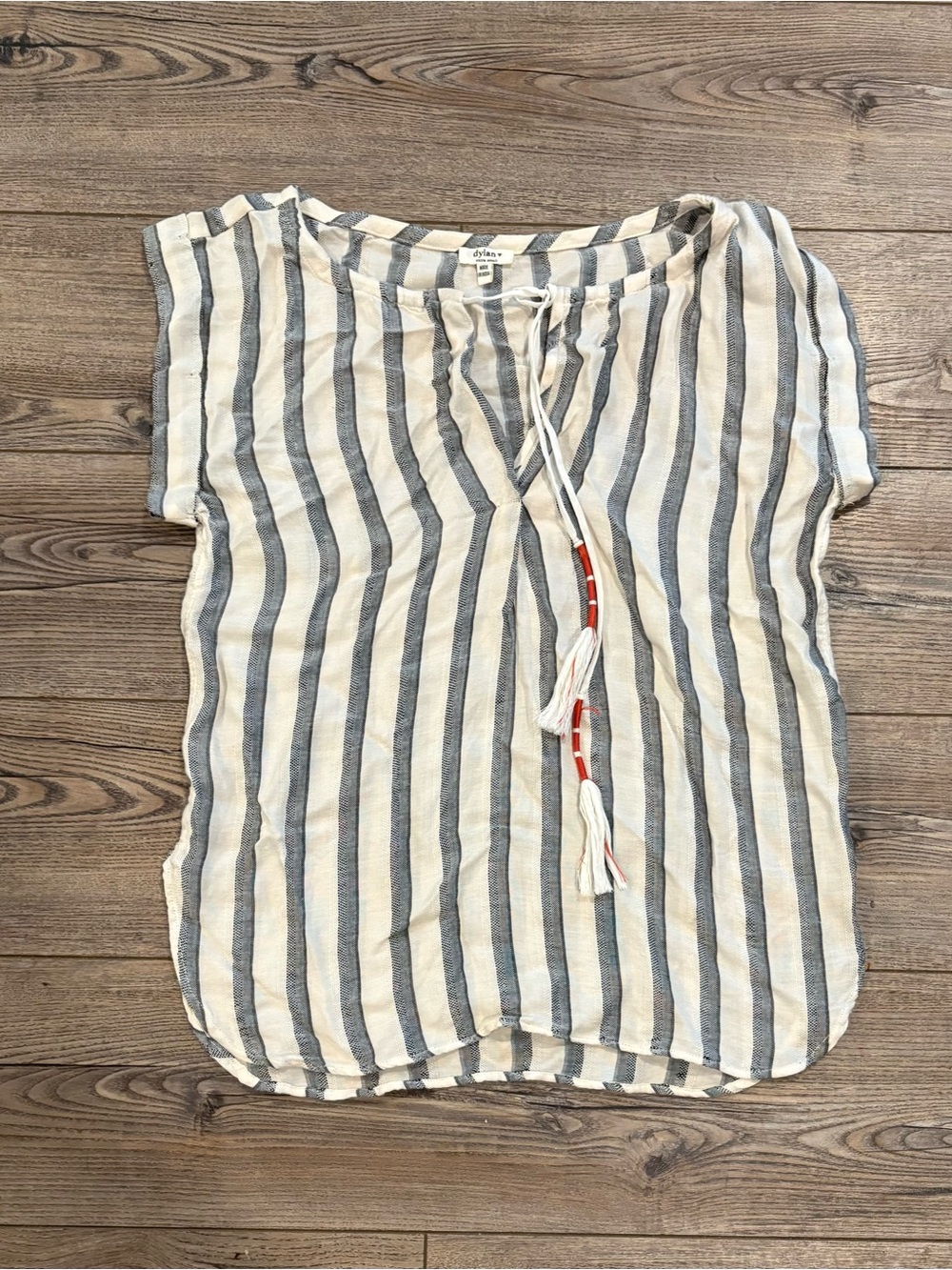 Dylan clothing boho oversized sloughing beach top cuffed muscle striped